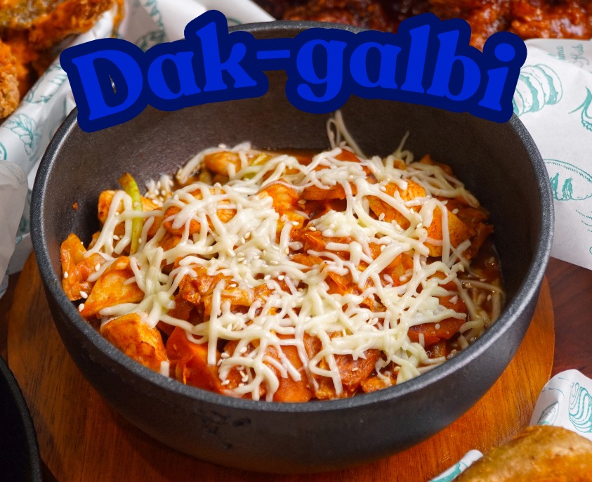 Dak-galbi cheesy chicken and rice bowl