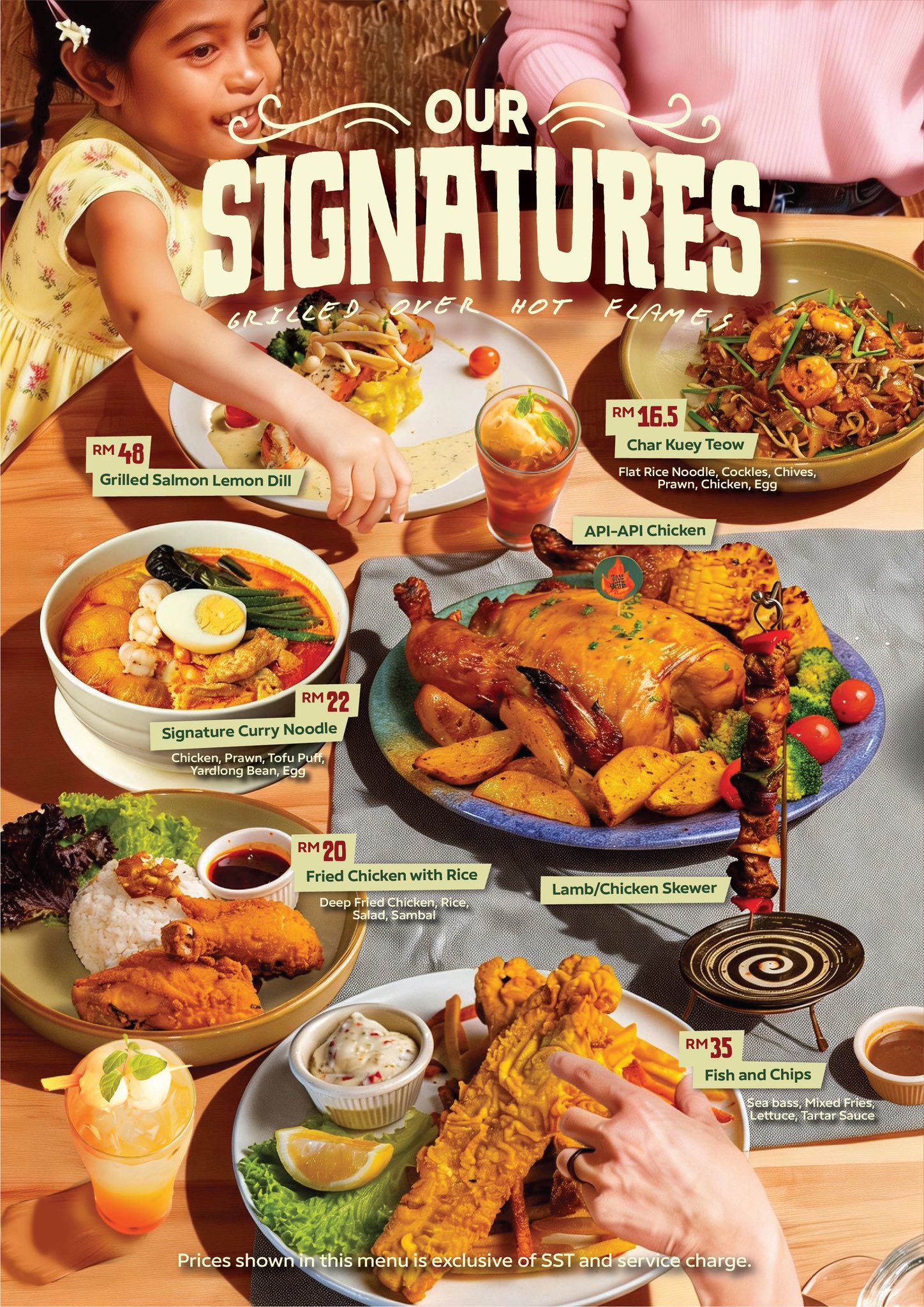 Our Signatures — grilled over hot flames